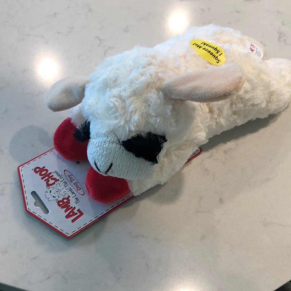 Dreamworks Lamb Chop Dog Toy - Cream and Red